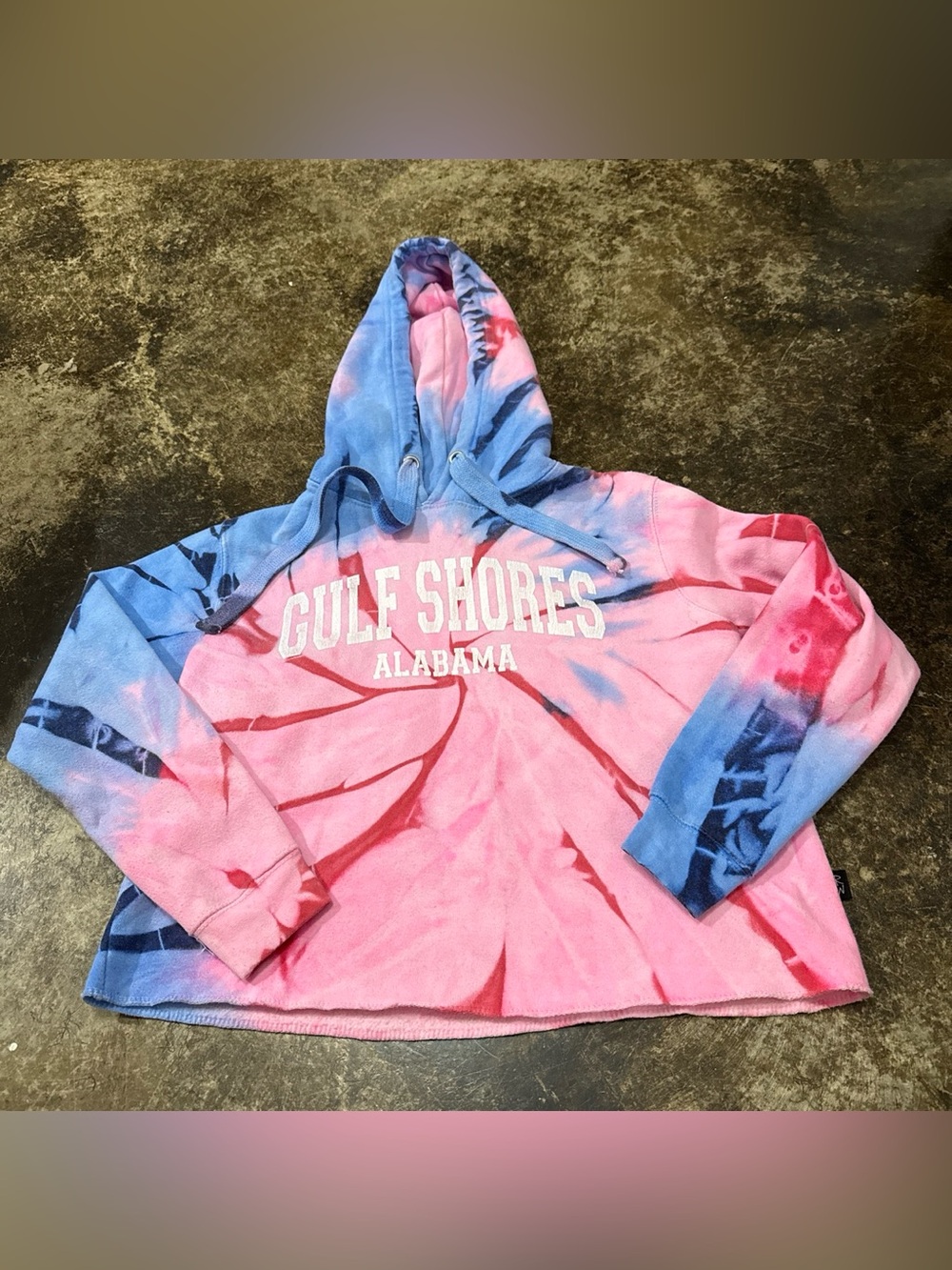 Gulf Shores Alabama Tie-Dye Hoodie in Pink and Blue
